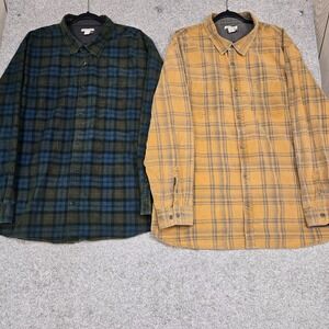 CARBON 2 COBALT Flannels Corduroy Button Up Long sleeve shirts mens 2XL lot of 2